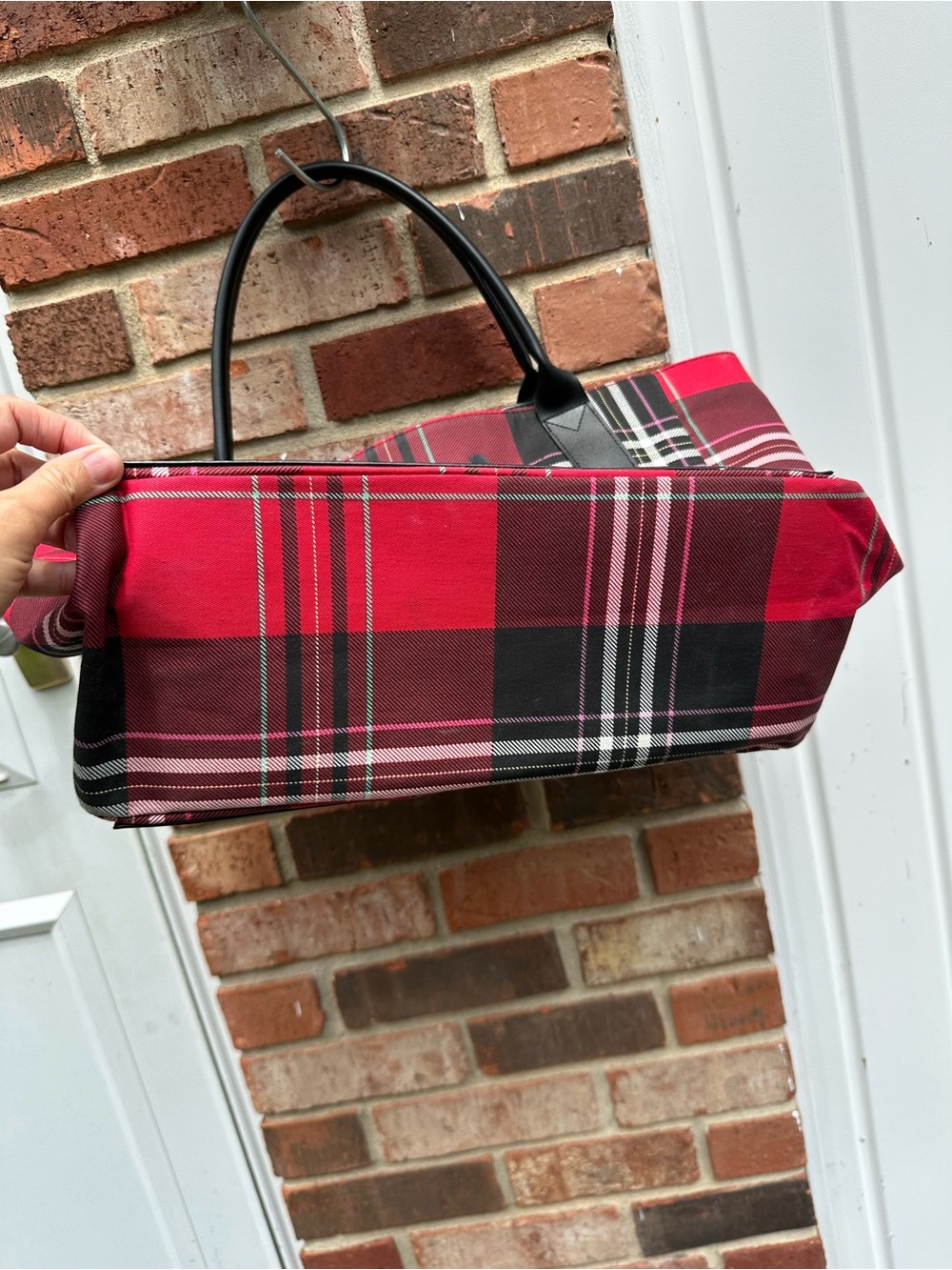 Victoria Secret Limited Edition Red Plaid Holiday Tote Bag 2020 Dual Handle - Picture 5 of 7